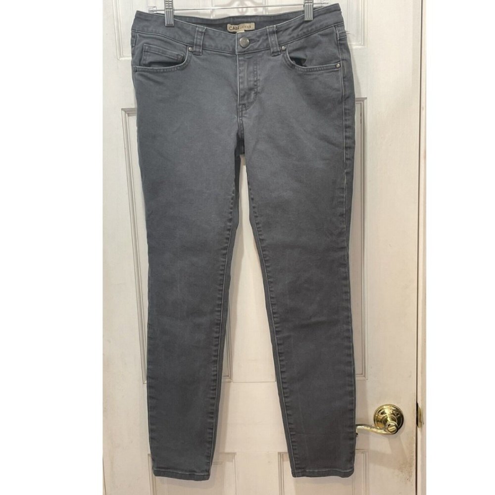 CAbi Low Rise Skinny Leg Grey Denim Jeans Women's Size 6